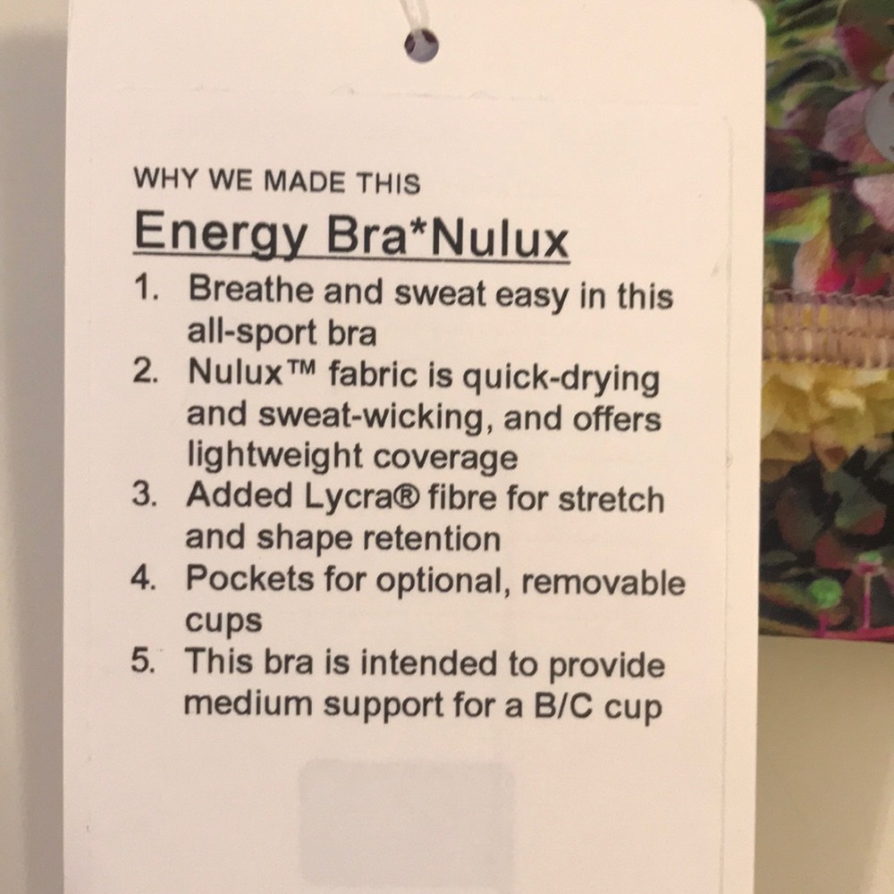 Lululemon Energy Bra Inflorescent Multi - Picture 6 of 9